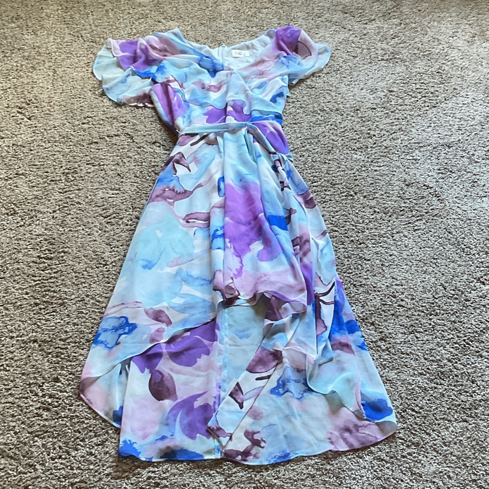 Eliza J Blue and Purple High Low Dress